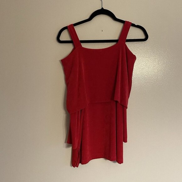 Chicos Travelers Classic Women Sz 00 US 0/2 Red 3/4 Sleeves Three-Way Tunic Top - Picture 10 of 12